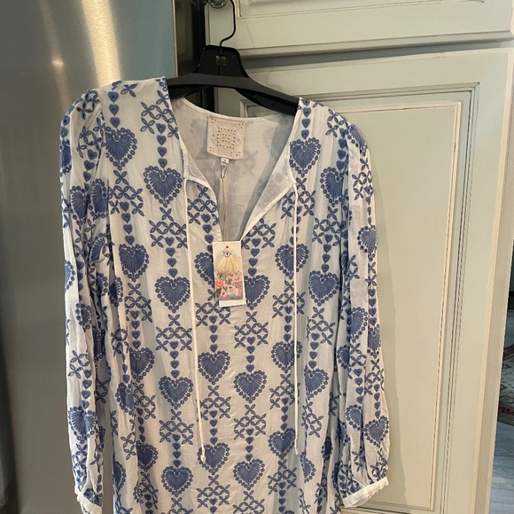 Johnny Was Natalia Tunic dress  blue and white size SMALL - Picture 5 of 6